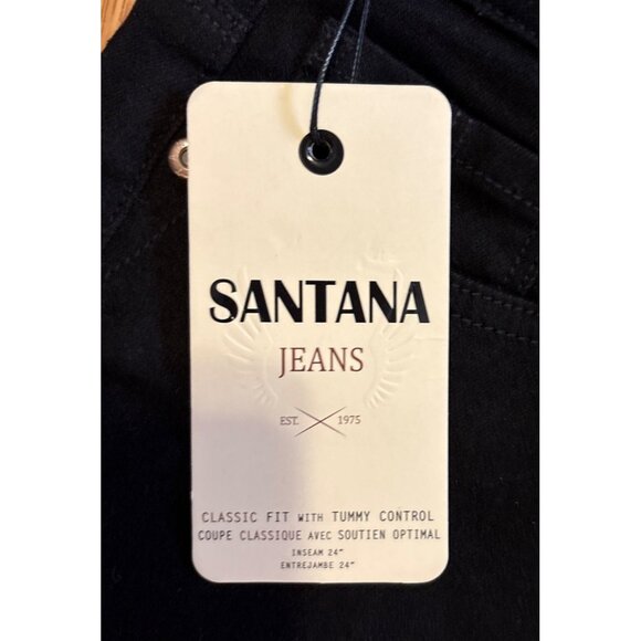 Santana Jeans Capri Wm Size 10 Mid Rise Straight Leg Black Pants Tummy Control - Picture 4 of 9